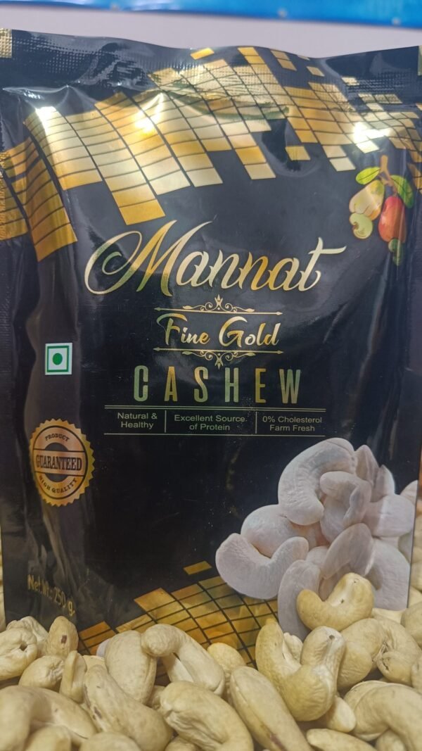 Grade: W240 Mannat Fine Gold Cashew Nut, Packaging Size: 250 gm
