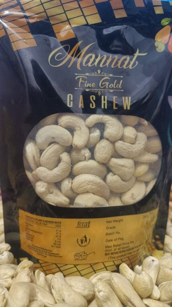 Grade: W240 Mannat Fine Gold Cashew Nut, Packaging Size: 250 gm - Image 2