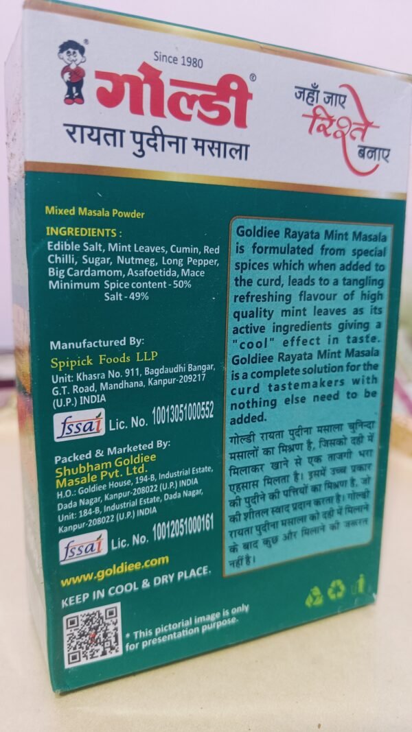 Goldiee Rayata Mint Masala 100 g - Image 2
